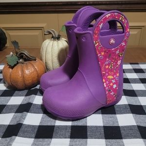 Purple Crocs Rain Boots